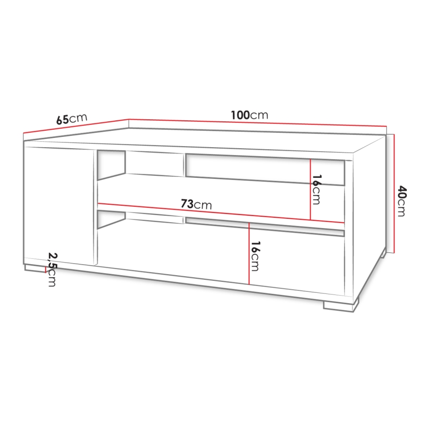 Salontafel GIMREN 40x100 cm wit