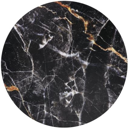 Salontafel HARISSA 41x42 cm zwart/zwart marmerdecor