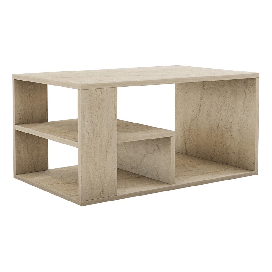 Salontafel JELIO, beige marmerdecor