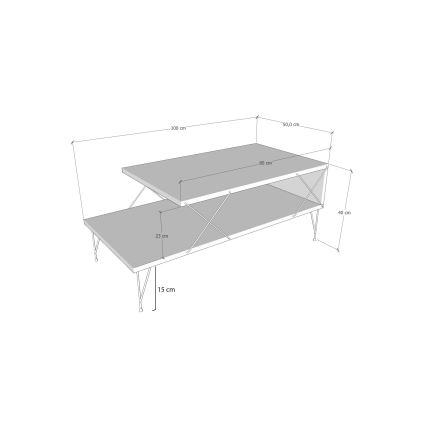 Salontafel LOIRE 40x100 cm antraciet