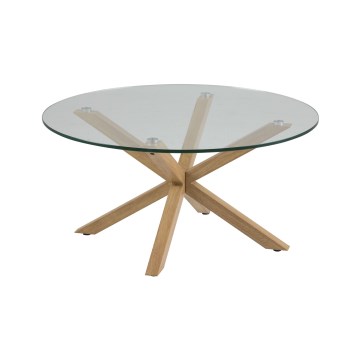 Salontafel LUCA 82 cm helder/eiken