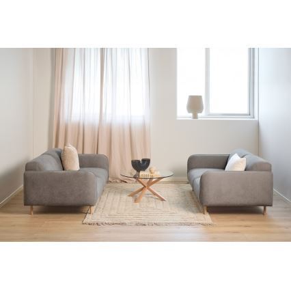 Salontafel LUCA 82 cm helder/eiken