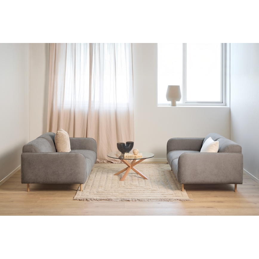 Salontafel LUCA 82 cm helder/eiken