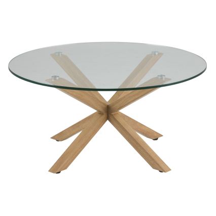 Salontafel LUCA 82 cm helder/eiken