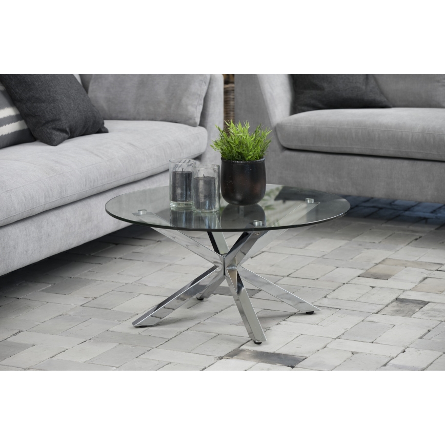 Salontafel LUCA 82 cm helder/zilver
