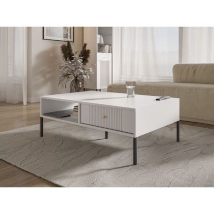 Salontafel LUE 104x68 cm wit/zwart