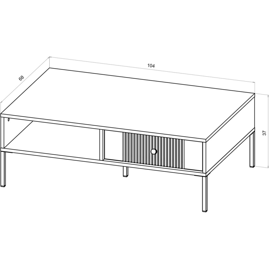 Salontafel LUE 104x68 cm wit/zwart