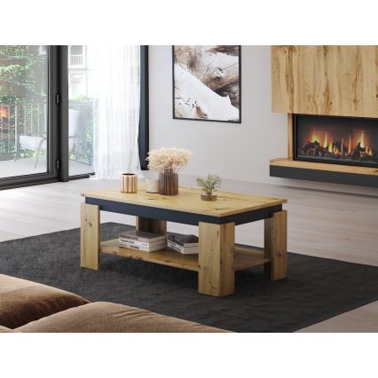 Salontafel LUNO artisan eiken/zwart