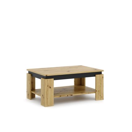 Salontafel LUNO artisan eiken/zwart