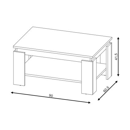 Salontafel LUNO artisan eiken/zwart