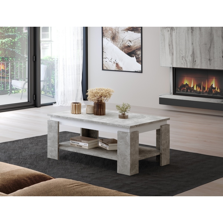 Salontafel LUNO grijs beton/antraciet