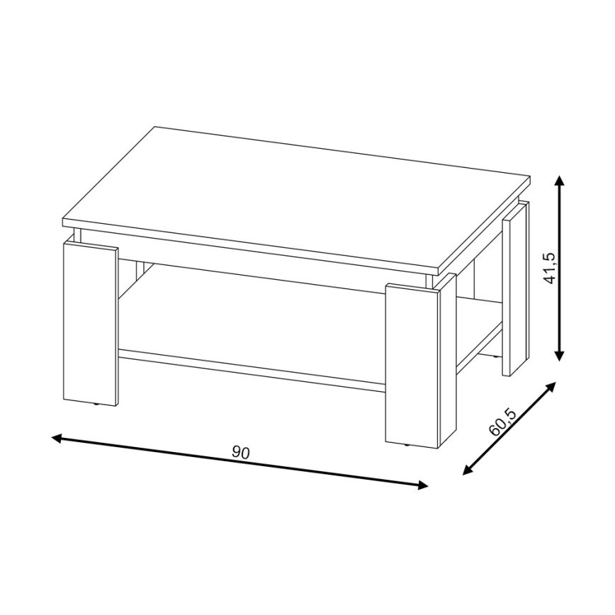 Salontafel LUNO grijs beton/antraciet