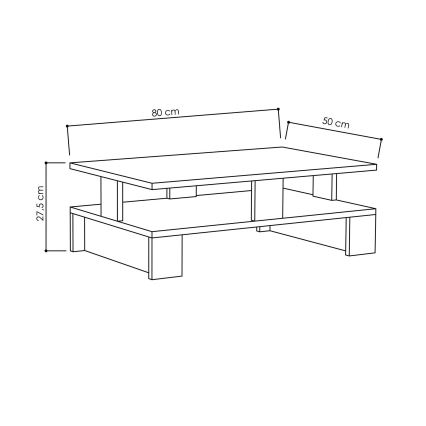 Salontafel MANSU 27,5x80 cm antraciet