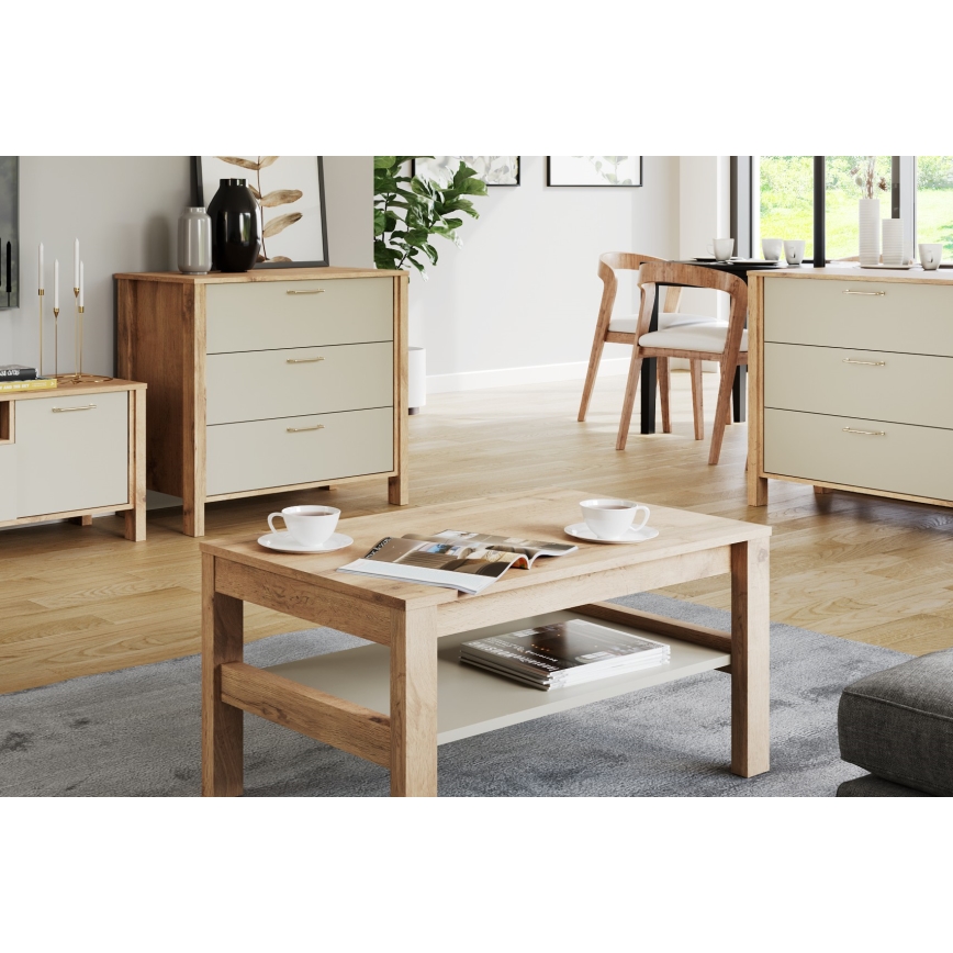 Salontafel MENTA 90x45 cm wotan-eik/grijs
