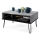 Salontafel met hefblad en plank HALIJA grijs beton/zwart