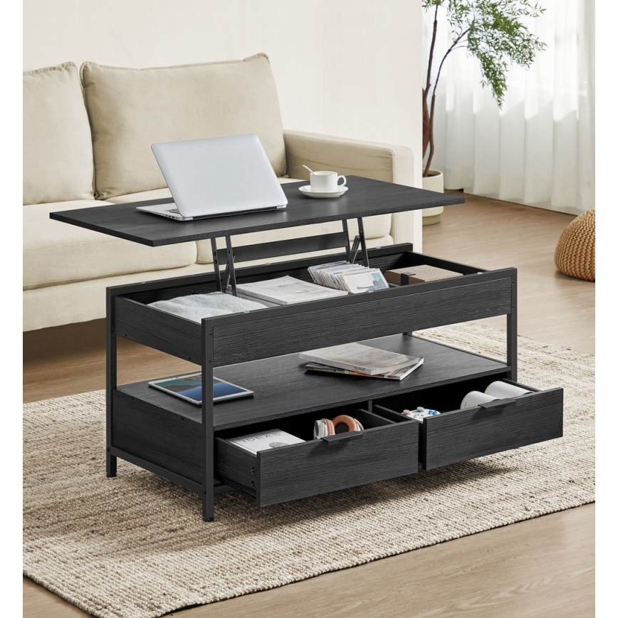 Salontafel met liftblad NYRO zwart