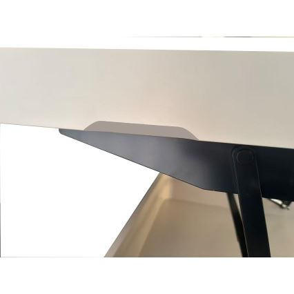 Salontafel met liftfunctie en opbergplank OASIS 75x75 cm crème/zwart