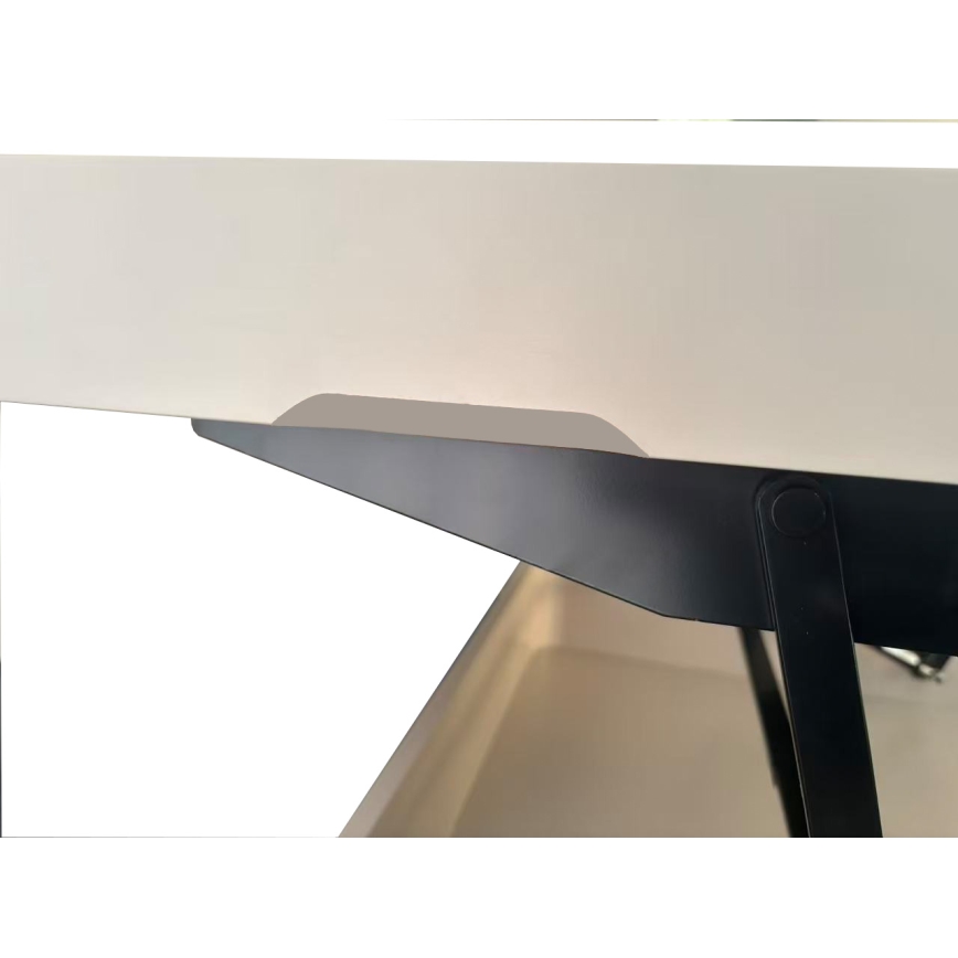 Salontafel met liftfunctie en opbergplank OASIS 75x75 cm crème/zwart