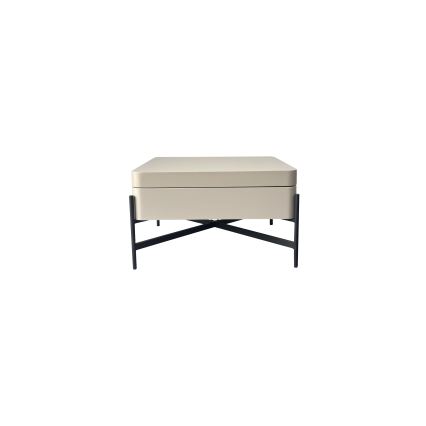 Salontafel met liftfunctie en opbergplank OASIS 75x75 cm crème/zwart