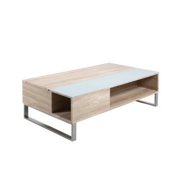 Salontafel met liftfunctie ENZO 110x60 cm wit/sonoma eik