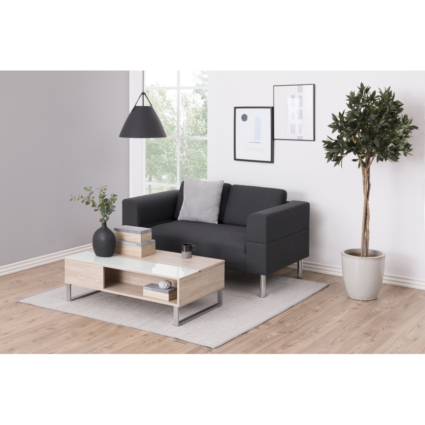 Salontafel met liftfunctie ENZO 110x60 cm wit/sonoma eik
