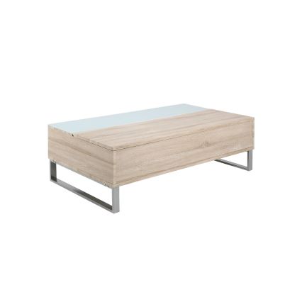 Salontafel met liftfunctie ENZO 110x60 cm wit/sonoma eik