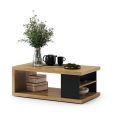 Salontafel met plank en opbergruimte LORA artisan eik/zwart