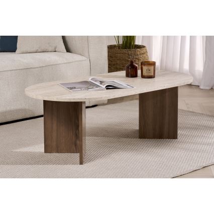 Salontafel NEL 119x60 cm beige/walnoot