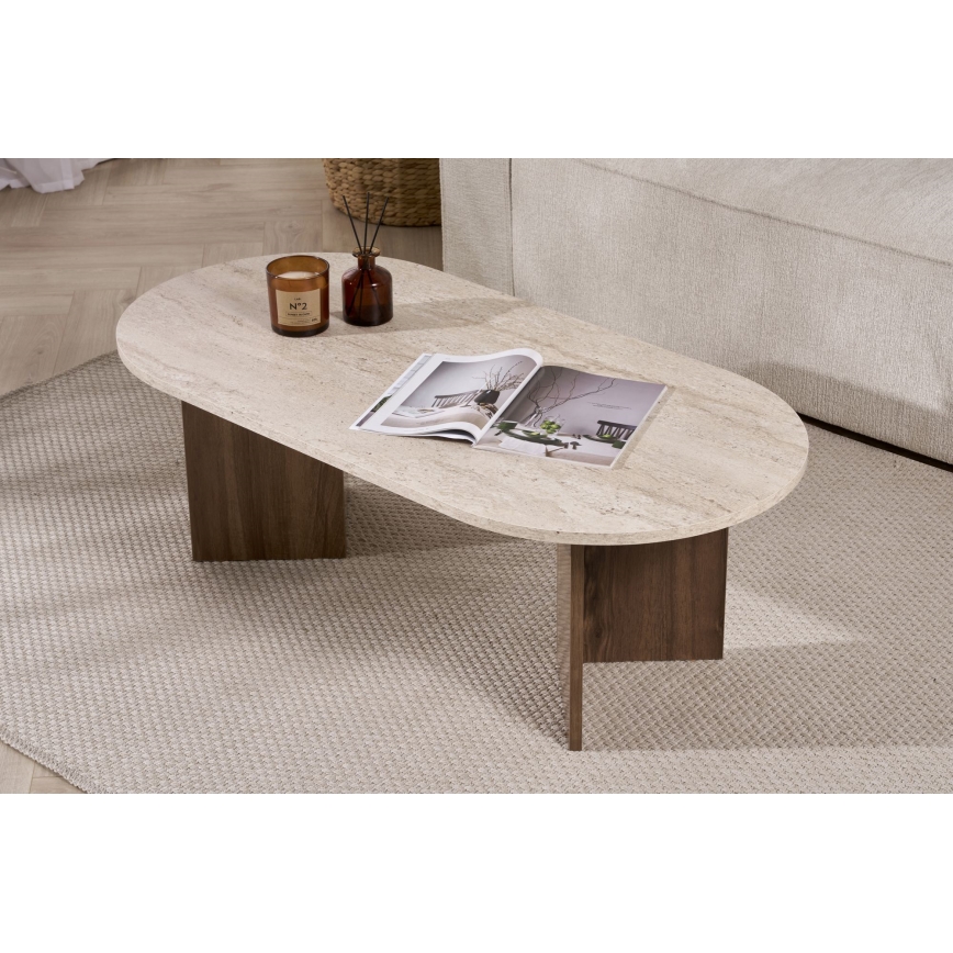 Salontafel NEL 119x60 cm beige/walnoot