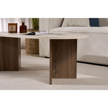 Salontafel NEL 119x60 cm beige/walnoot