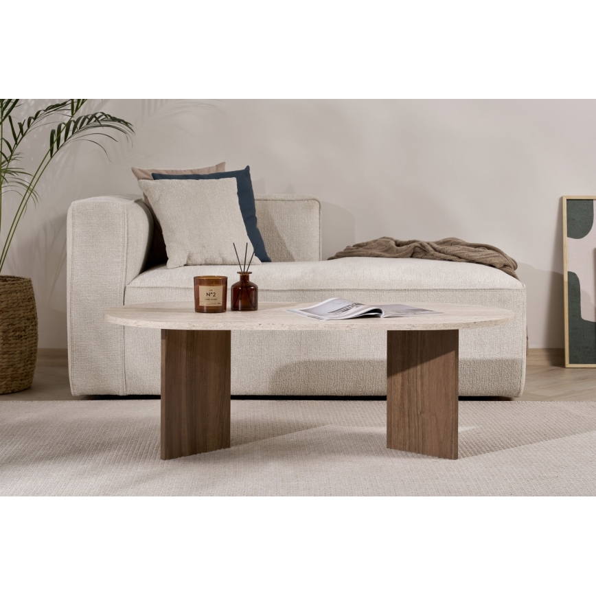 Salontafel NEL 119x60 cm beige/walnoot