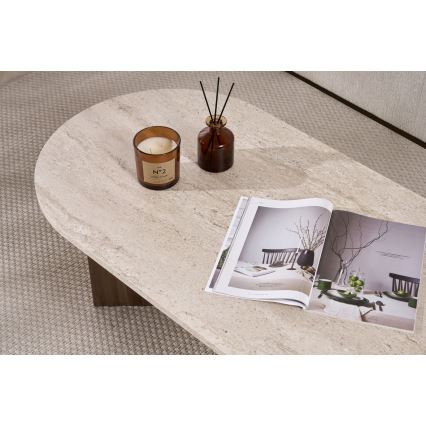 Salontafel NEL 119x60 cm travertijn/walnoot
