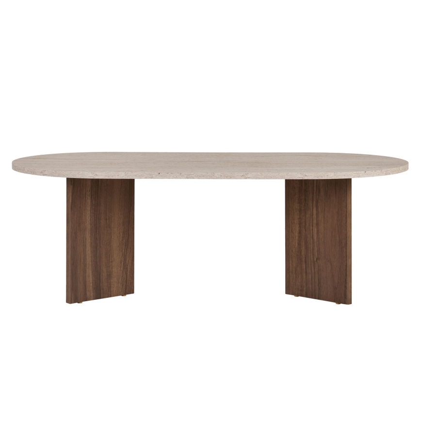 Salontafel NEL 119x60 cm travertijn/walnoot