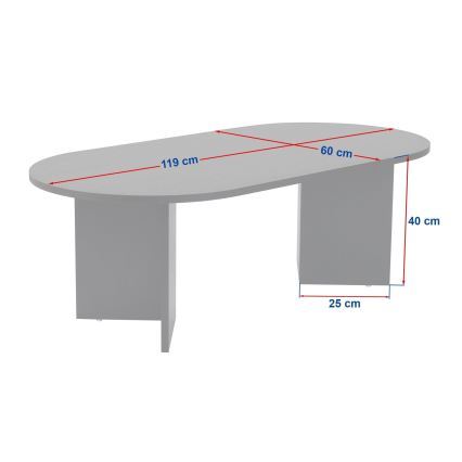 Salontafel NEL 119x60 cm travertijn/walnoot