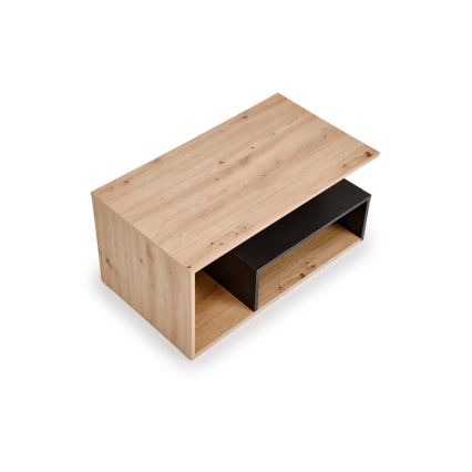 Salontafel NOTE 90x51 cm zwart/artisan eiken