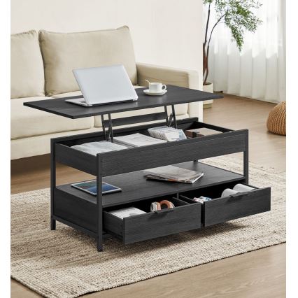 Salontafel NYRO met hefblad, zwart