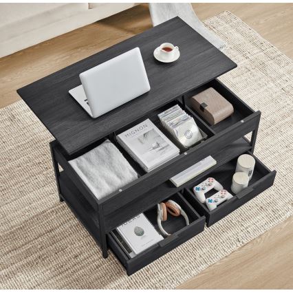 Salontafel NYRO met hefblad, zwart
