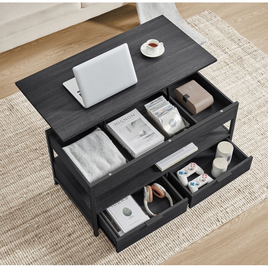 Salontafel NYRO met hefblad, zwart