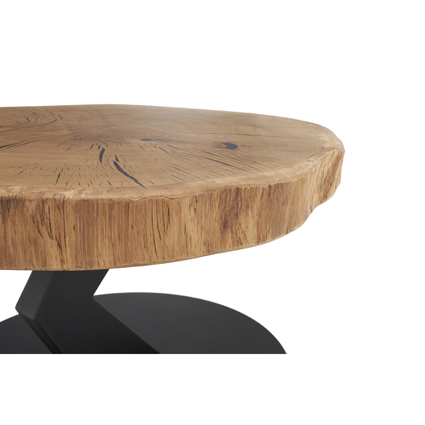 Salontafel ODIN Ø 75 cm eiken/zwart