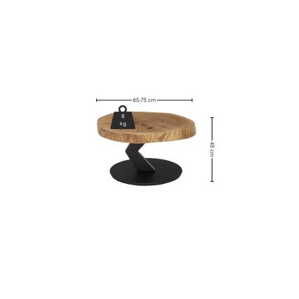 Salontafel ODIN Ø 75 cm eiken/zwart