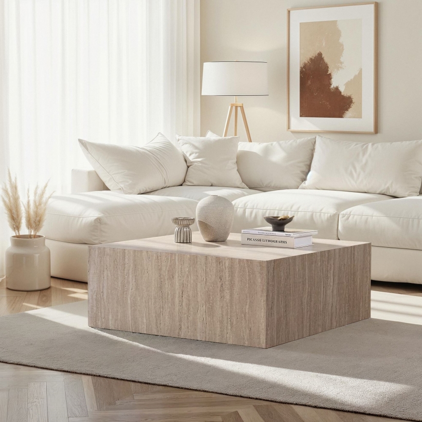 Salontafel PRIZMA 90x90 cm beige