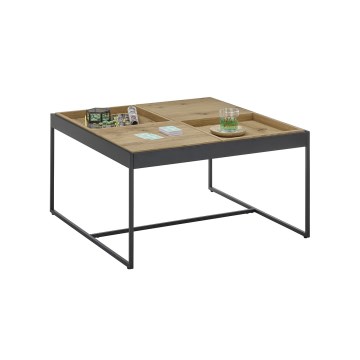 Salontafel PULSE 83x83 cm eiken/zwart
