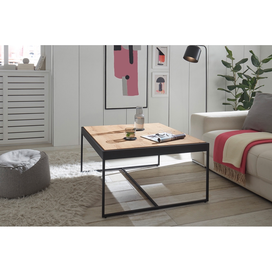 Salontafel PULSE 83x83 cm eiken/zwart