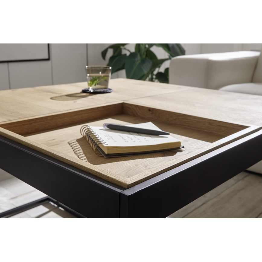 Salontafel PULSE 83x83 cm eiken/zwart