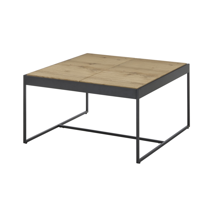Salontafel PULSE 83x83 cm eiken/zwart