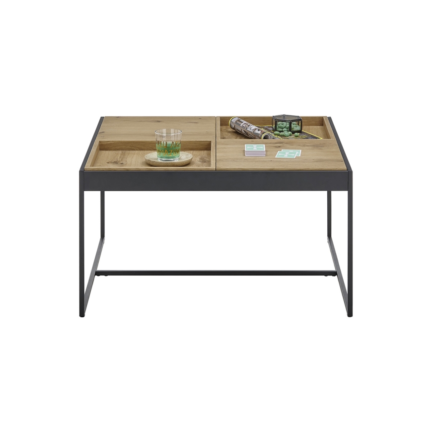 Salontafel PULSE 83x83 cm eiken/zwart