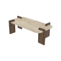 Salontafel PURO 120x60 cm walnoot/travertijn