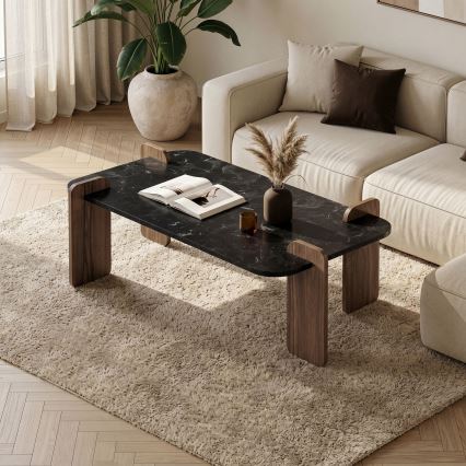Salontafel PURO 120x60 cm walnoot/zwart