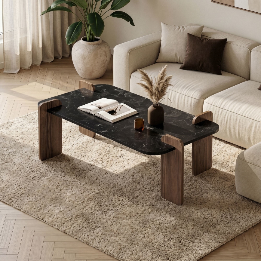 Salontafel PURO 120x60 cm walnoot/zwart