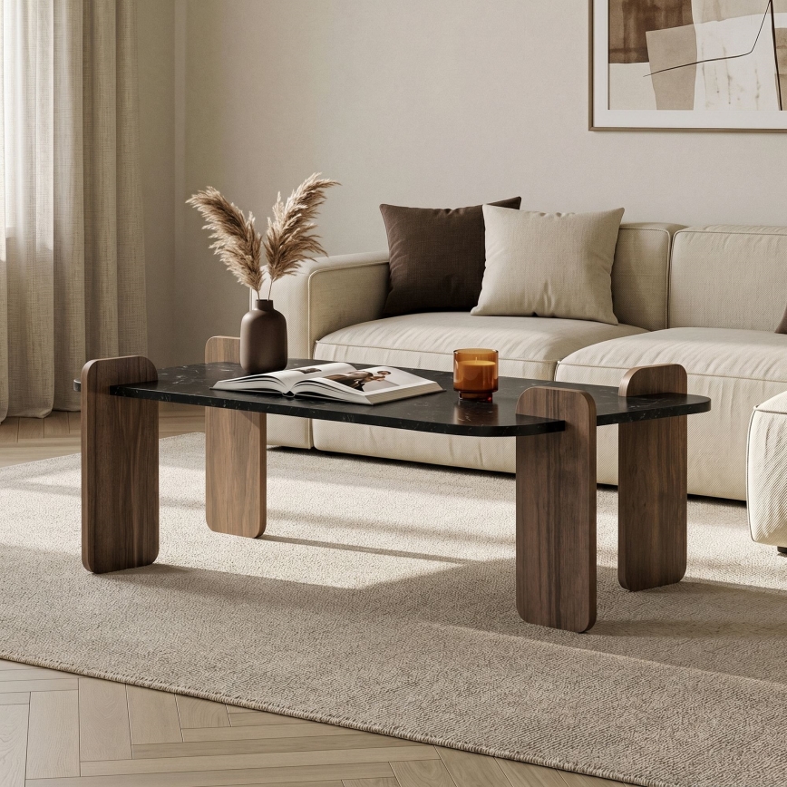Salontafel PURO 120x60 cm walnoot/zwart